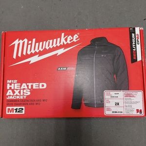 Milwauke Men's 2X-Large M12 12-Volt AXIS Black Heated Jacket with 2 Ah Battery